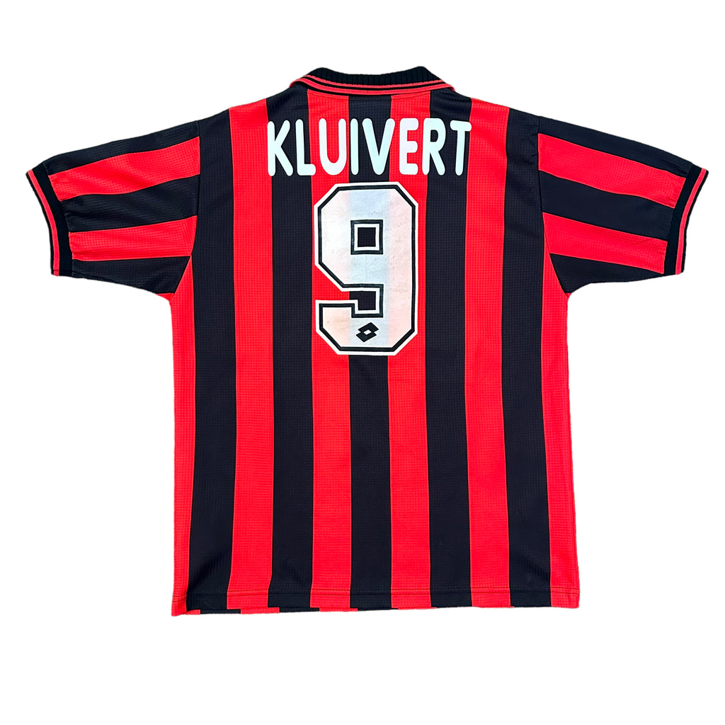 Vintage Lotto AC Milan #9 Kluivert 1997/98 Home Football Kit (M)