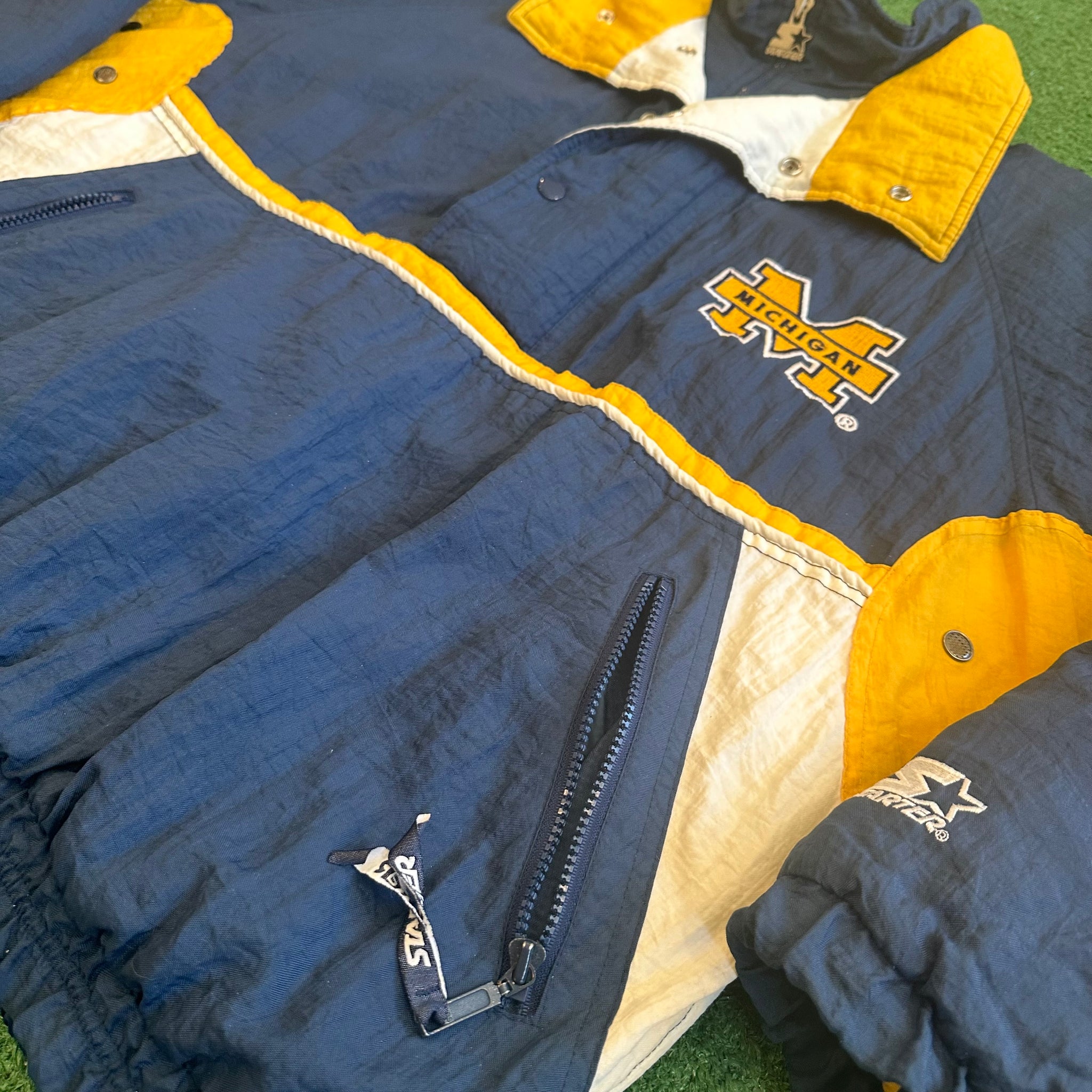 Vintage Starter Michigan Wolverines Quarter Zip Jacket (L)