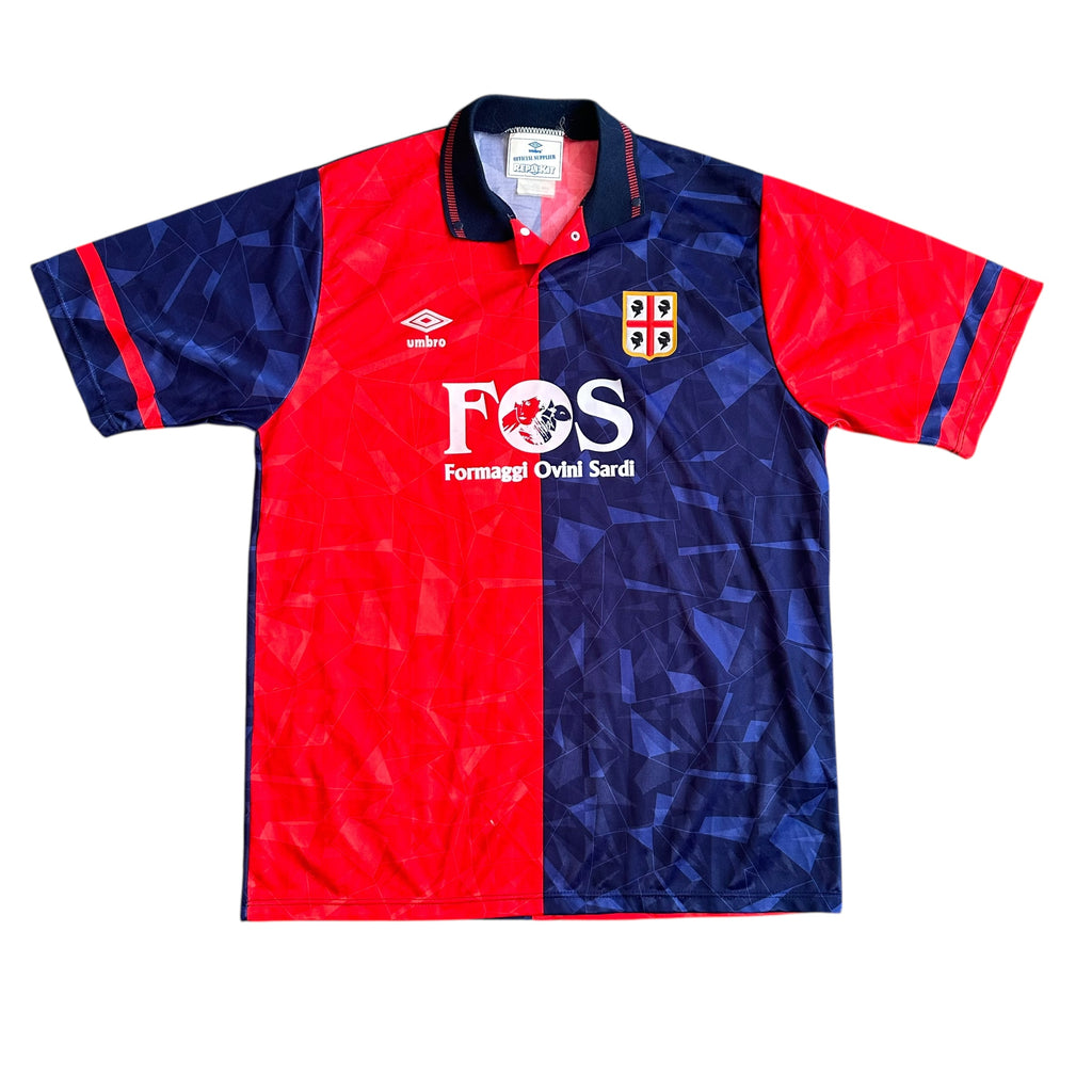 Vintage Umbro Cagliari Calcio 1991/92 Home Football Kit (XL)