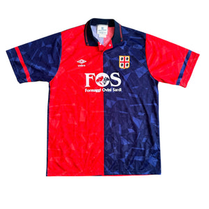 Vintage Umbro Cagliari Calcio 1991/92 Home Football Kit (XL)