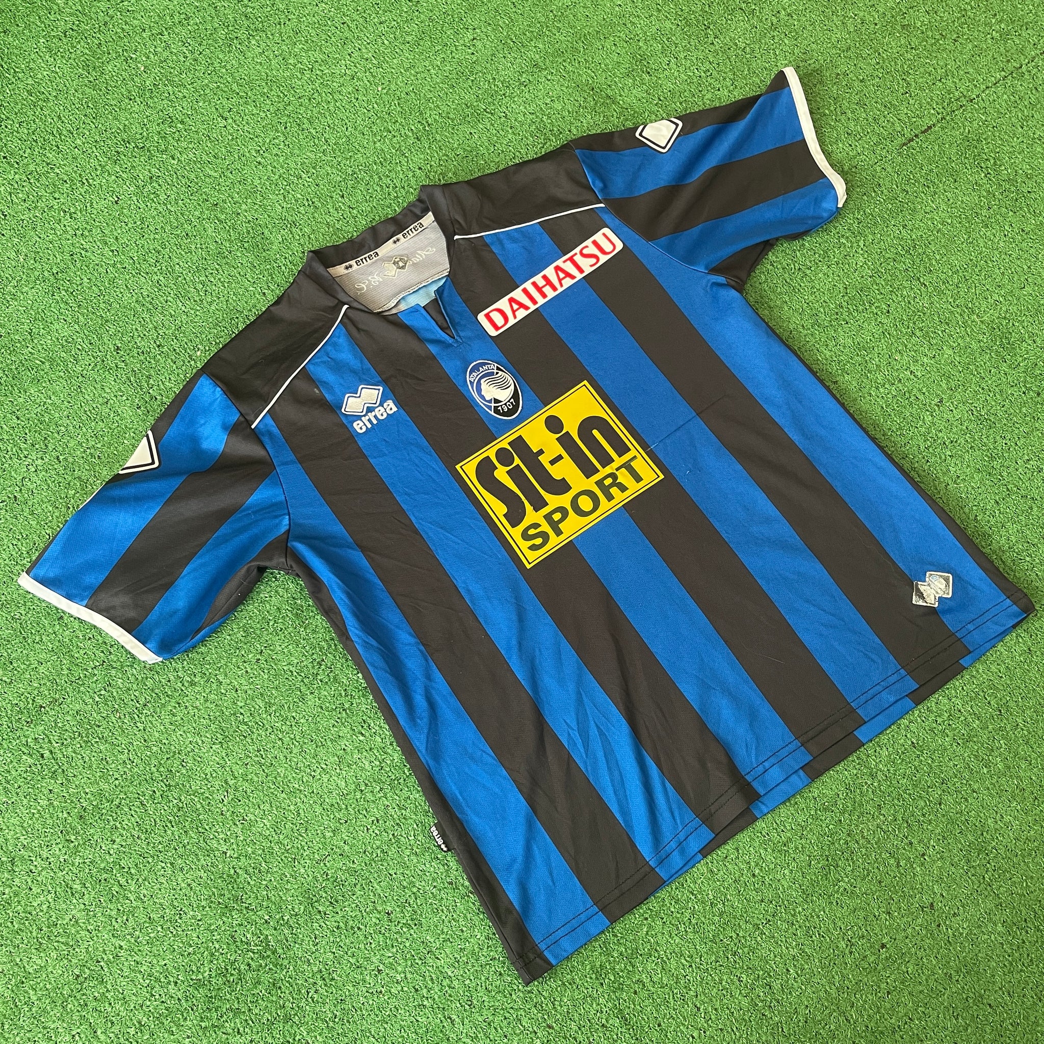 Vintage Errea Atalanta BC #5 Manfredini 2008/09 Home Football Kit (M)