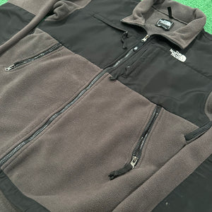 The North face Pocket Brown Black Full-Zip Fleece Jacket (L)