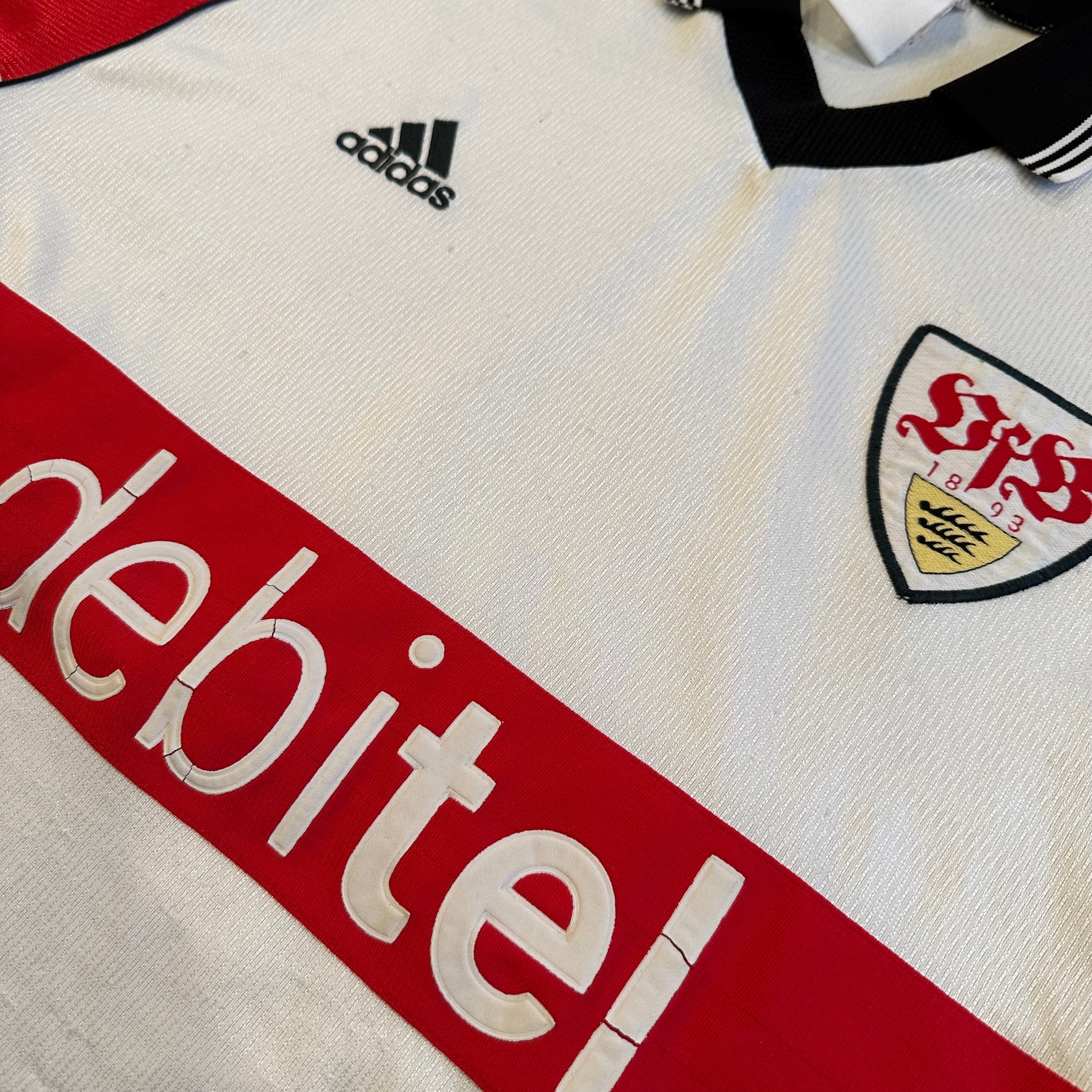 Vintage Adidas Stuttgart 1998/00 Home Soccer Jersey (L)