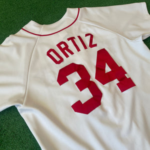 Vintage Majestic Boston Red Sox #34 Ortiz MLB Baseball Jersey (L)