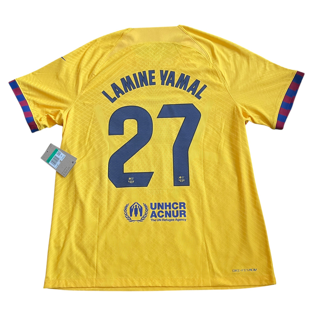 Nike FC Barcelona #27 Lamine Yamal 2023/24 Fourth Player Issue Football Kit (XL)