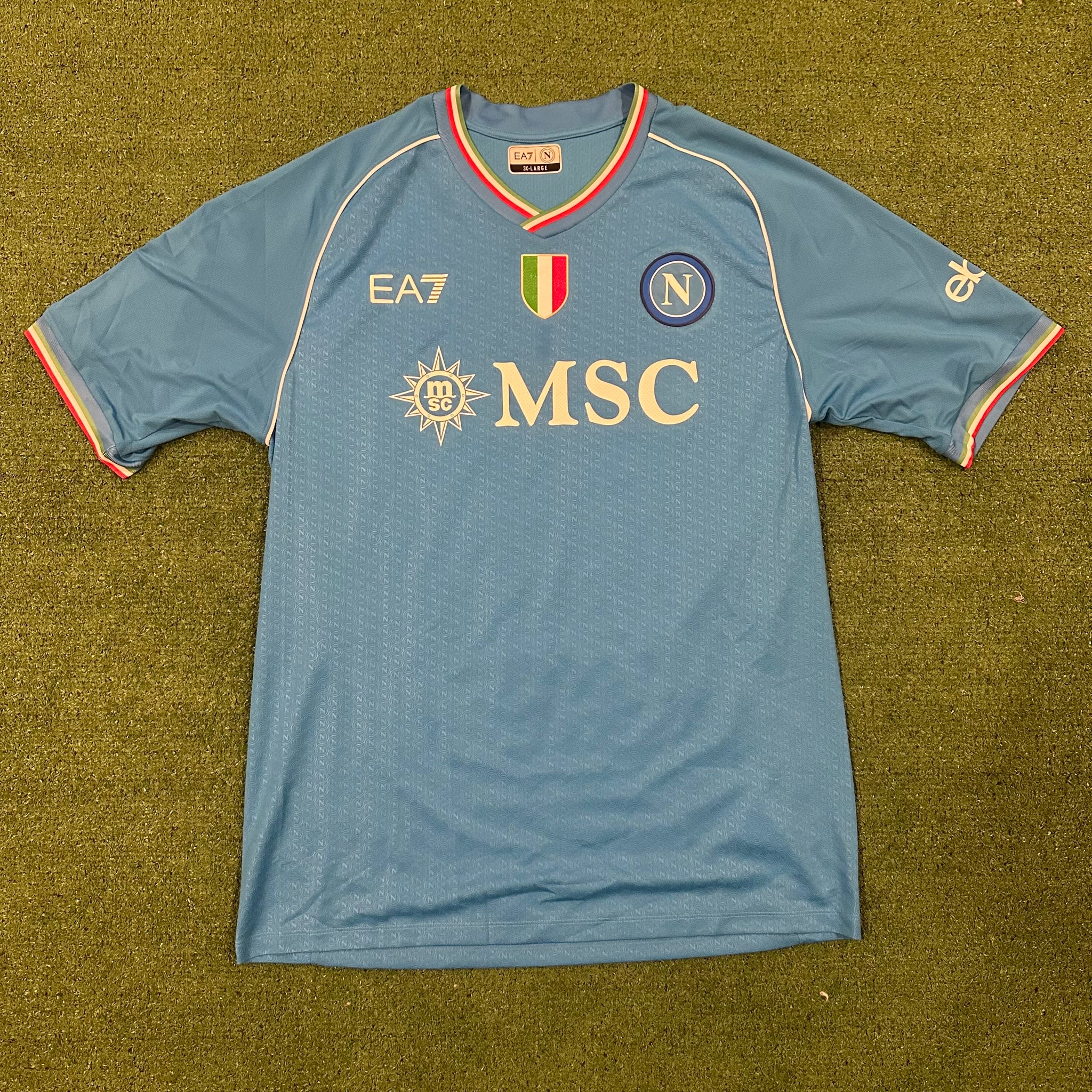 EA7 SSC Napoli #77 Kvaratskhelia 2023/2024 Home Football Shirt (XXXL)