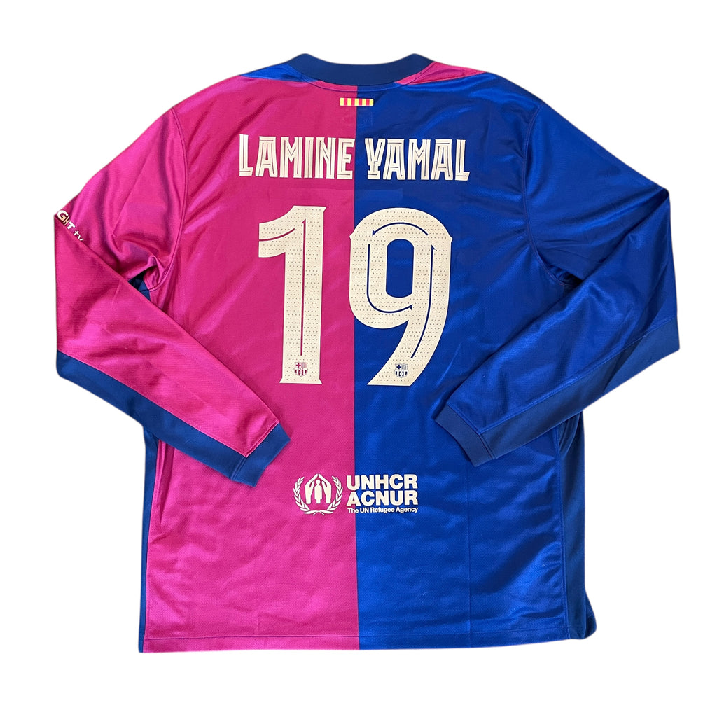 Nike FC Barcelona #19 Lamine Yamal 2024/2025 Home Football Kit (XXL)