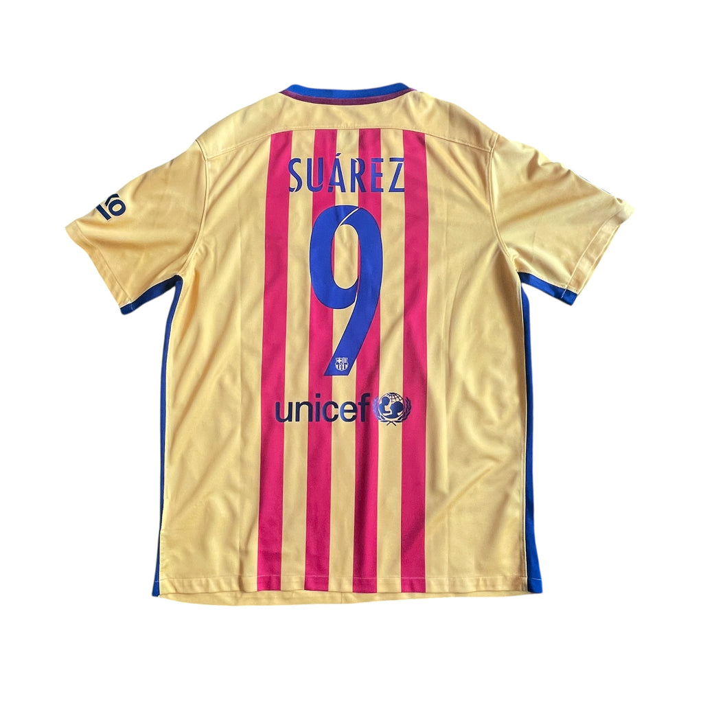 Nike FC Barcelona #9 Suarez 2015/16 Away Football Kit (L)