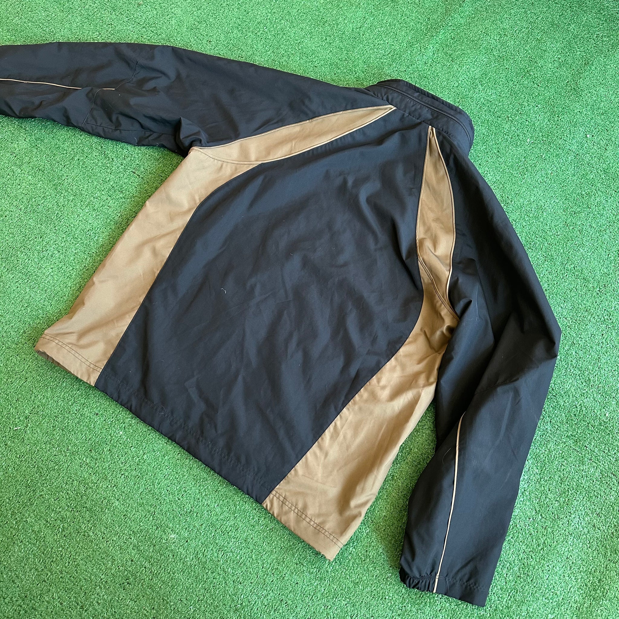 Vintage Y2K Nike Full-Zip Brown Black Windbreaker Jacket (XL)