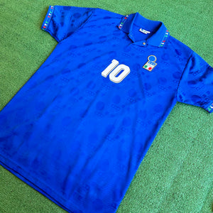 Vintage Diadora Italy #10 R. Baggio 1992 Home Football Kit (XL)