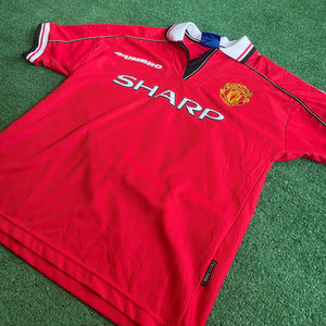 Vintage Umbro Manchester United #7 Beckham 1998/00 Home Football Kit (M)