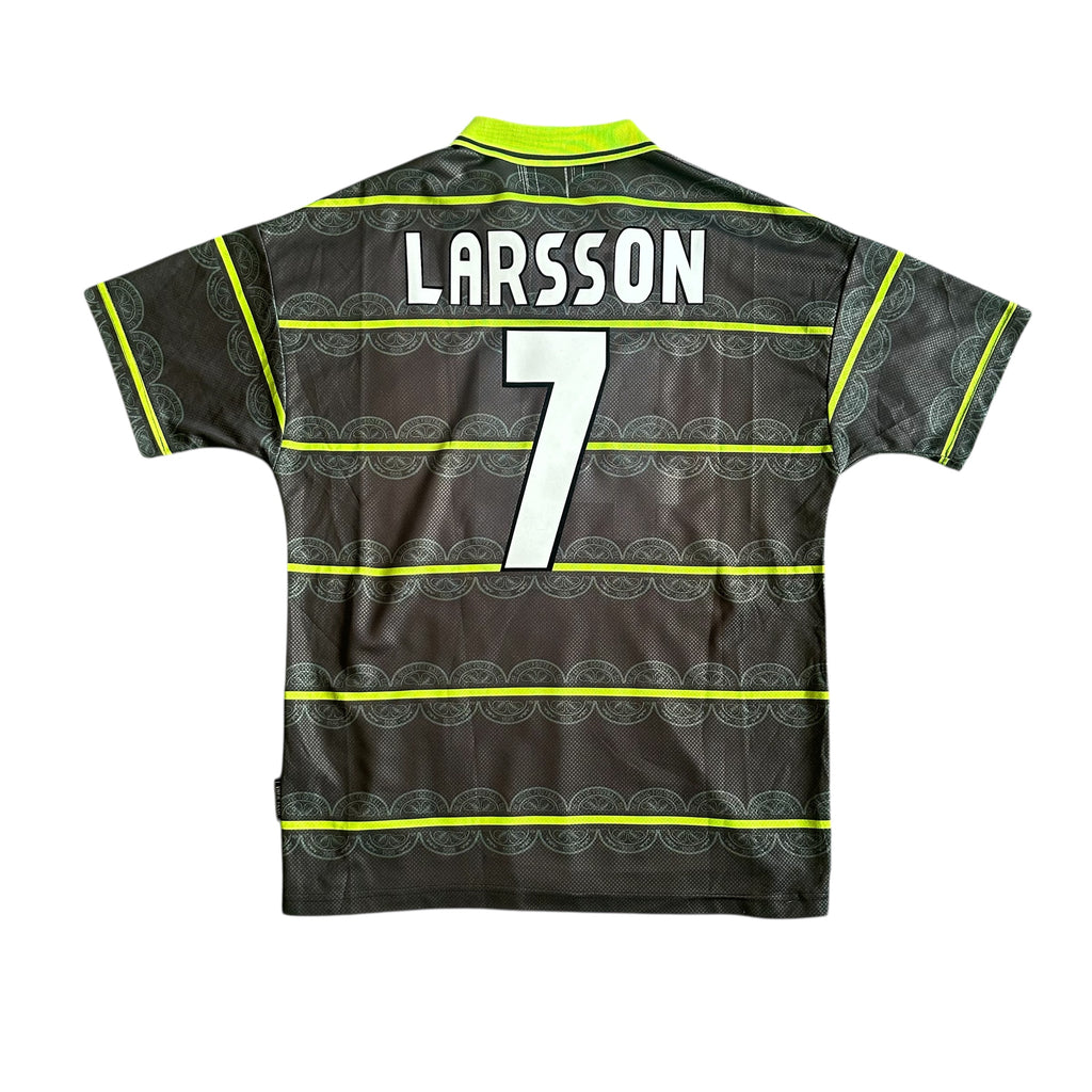 Vintage Umbro Celtic FC #7 Larsson 1998/99 Away Football Kit (L)