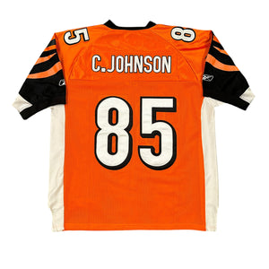 Vintage Reebok Cincinnati Bengals #85 C. Johnson Stitched NFL Jersey (50)