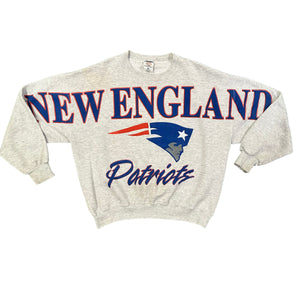 Vintage Jerzees New England Patriots All Over Print Crewneck Sweatshirt (XL)