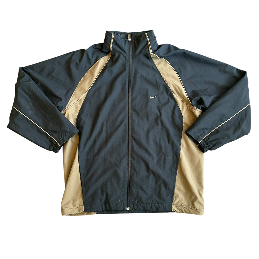 Vintage Y2K Nike Full-Zip Brown Black Windbreaker Jacket (XL)