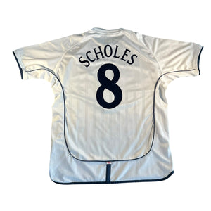 Vintage Umbro England #8 Scholes 2002 Home Soccer Jersey (XL) – 2D