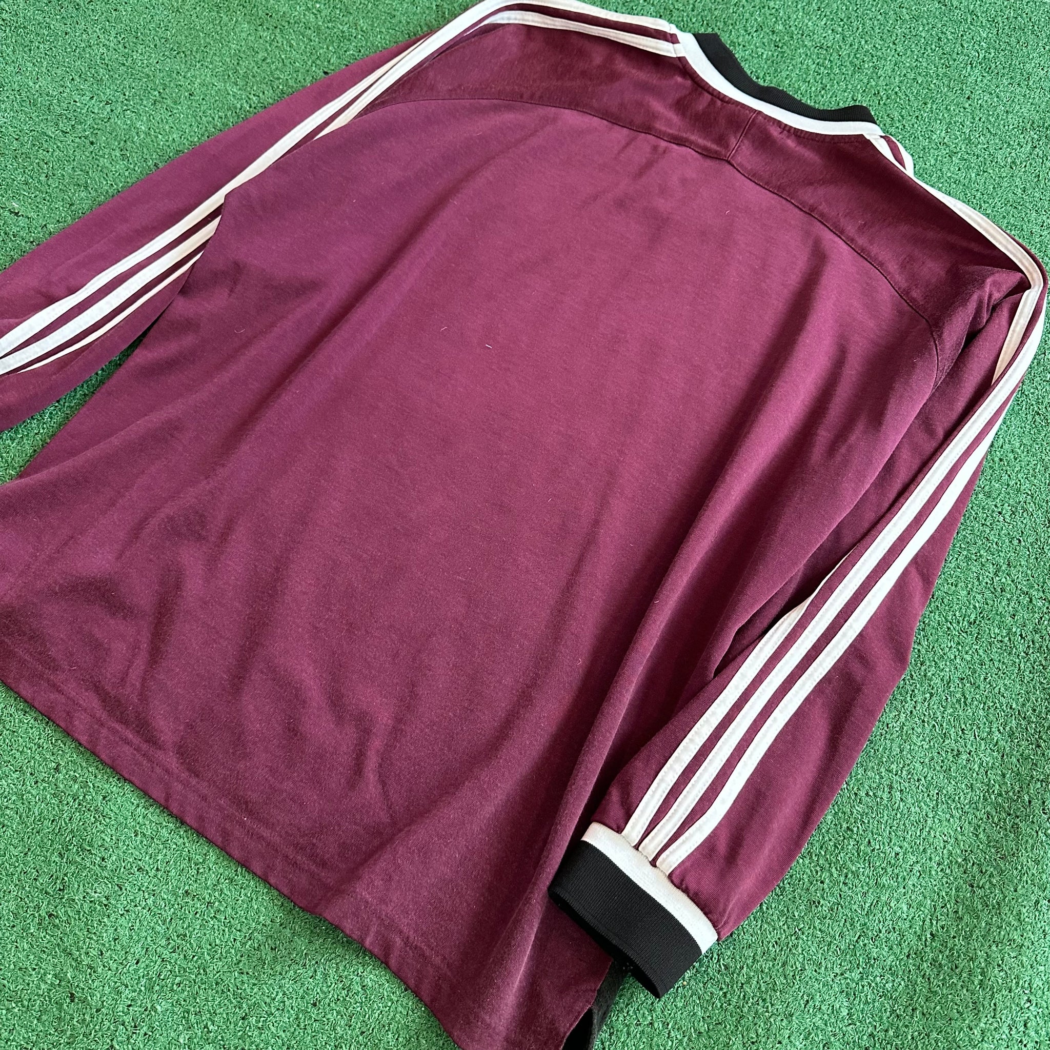 Vintage Adidas 90s Athleisure Maroon Long Sleeve Jersey Shirt (L)