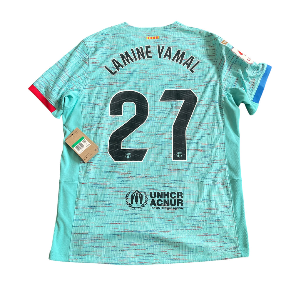 Nike FC Barcelona #27 Lamine Yamal 2023/24 Third Player Issue Football Kit (XL)