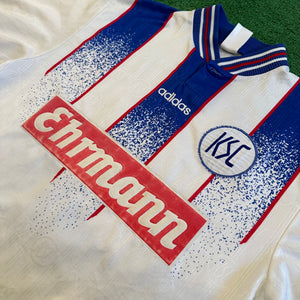 Vintage Adidas Karlsruher SC #7 Schuster 1996/98 Home Soccer Jersey (M/L)