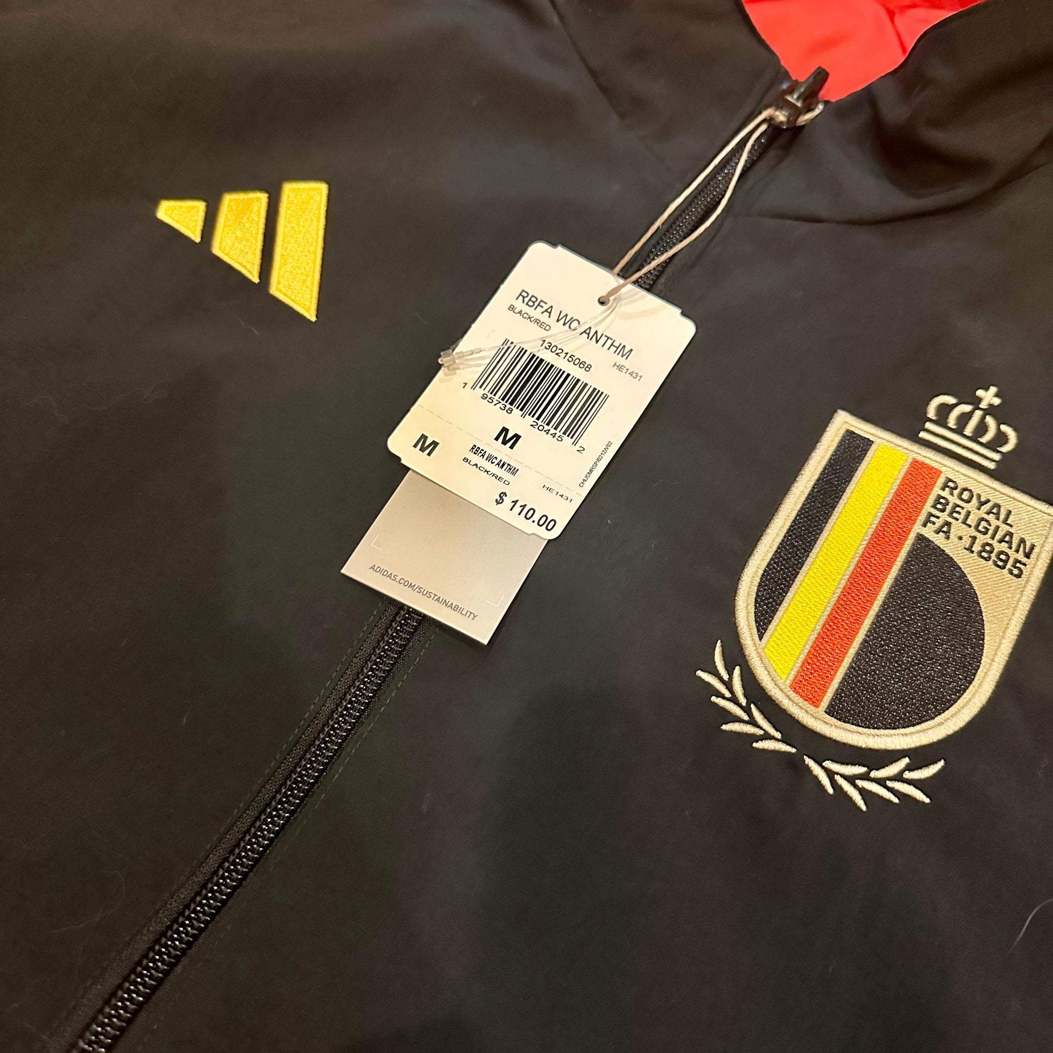 Adidas Belgium RBFA WC Anthem Reversible Full-Zip Jacket (M)