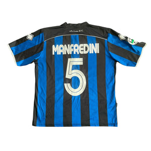 Vintage Errea Atalanta BC #5 Manfredini 2008/09 Home Football Kit (M)