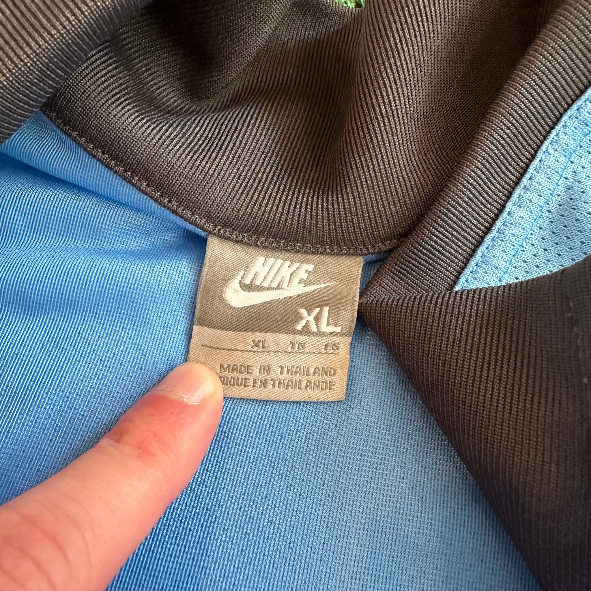 Vintage Nike Y2K Carolina Blue Mesh Quarter Zip Light Jacket (XL)