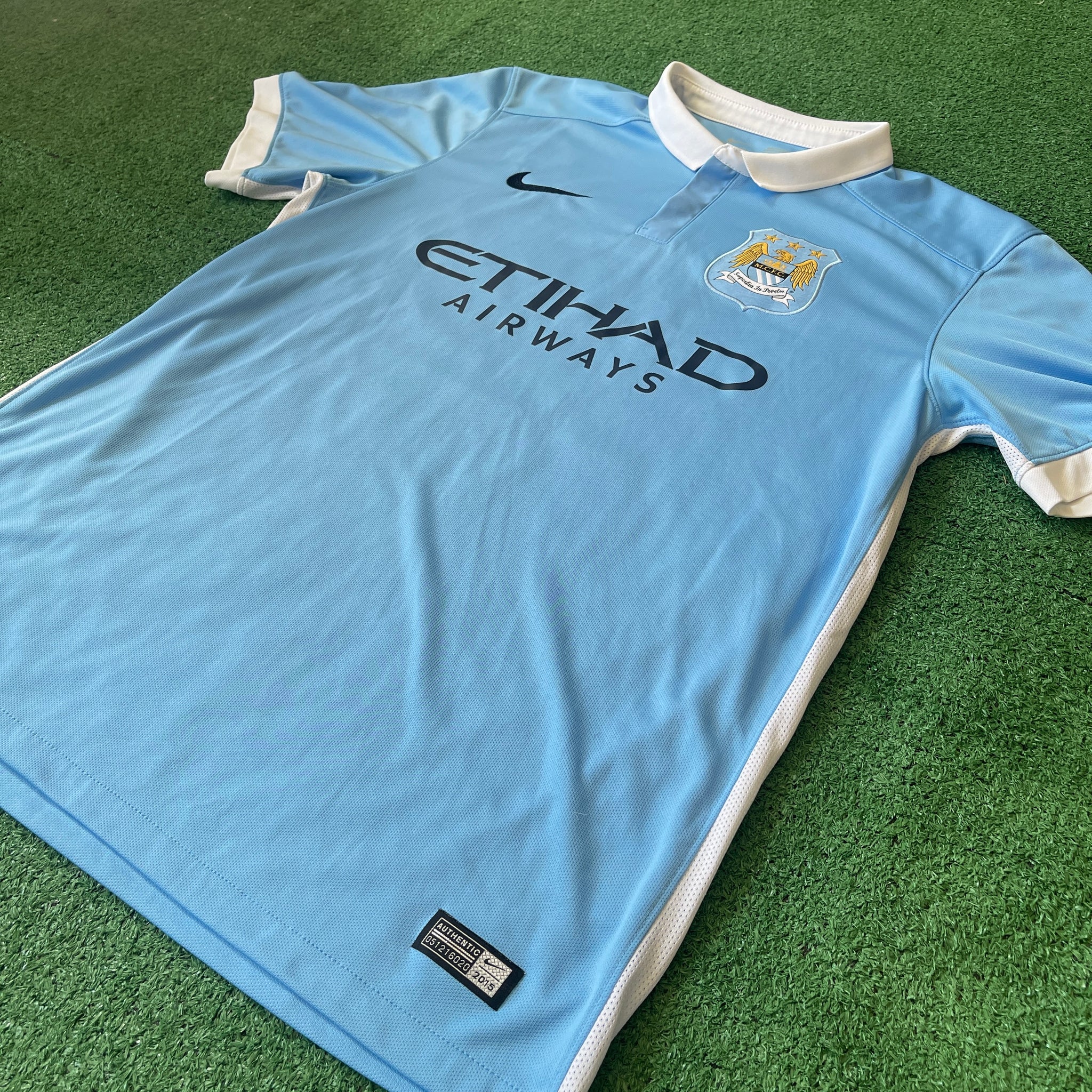 NIke Manchester City #10 Kun Aguero 2015/16 Home Football Kit (L)