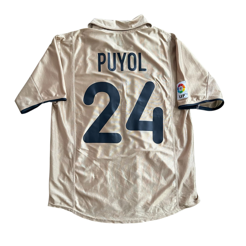 Vintage FC Barcelona #24 Puyol 2001/2002 Away Football Kit (L)
