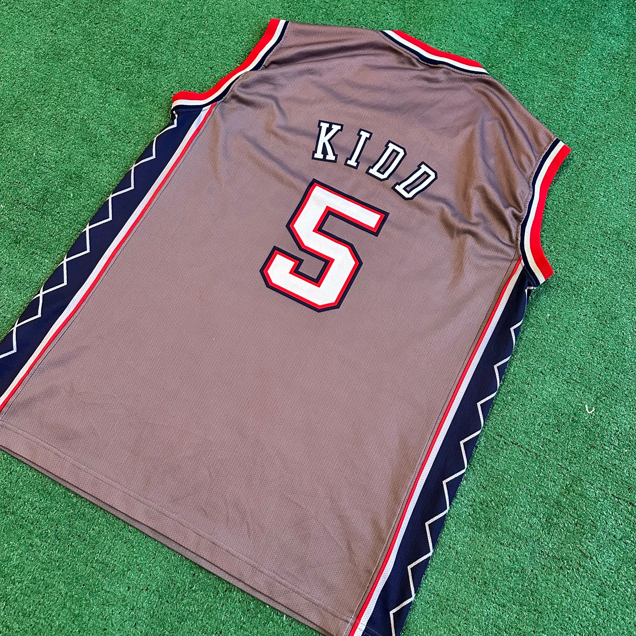 Vintage Champion New Jersey Nets #5 Kidd NBA Basketball Jersey (XXL)