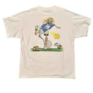 Vintage Bone Man Activewear 1996 Tennis Graphic T-Shirt (XXL)