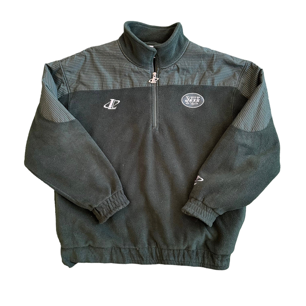 Vintage Logo Athletic New York Jets NFL Quarter-Zip FLeece (XL)