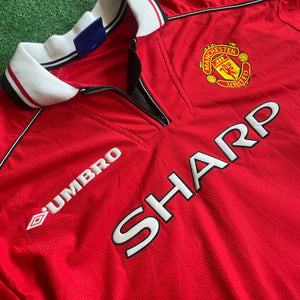 Vintage Umbro Manchester United #7 Beckham 1998/00 Home Football Kit (M)