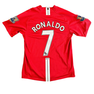 Vintage Nike Manchester United #7 Ronaldo 2008/09 Home Football Kit (M)