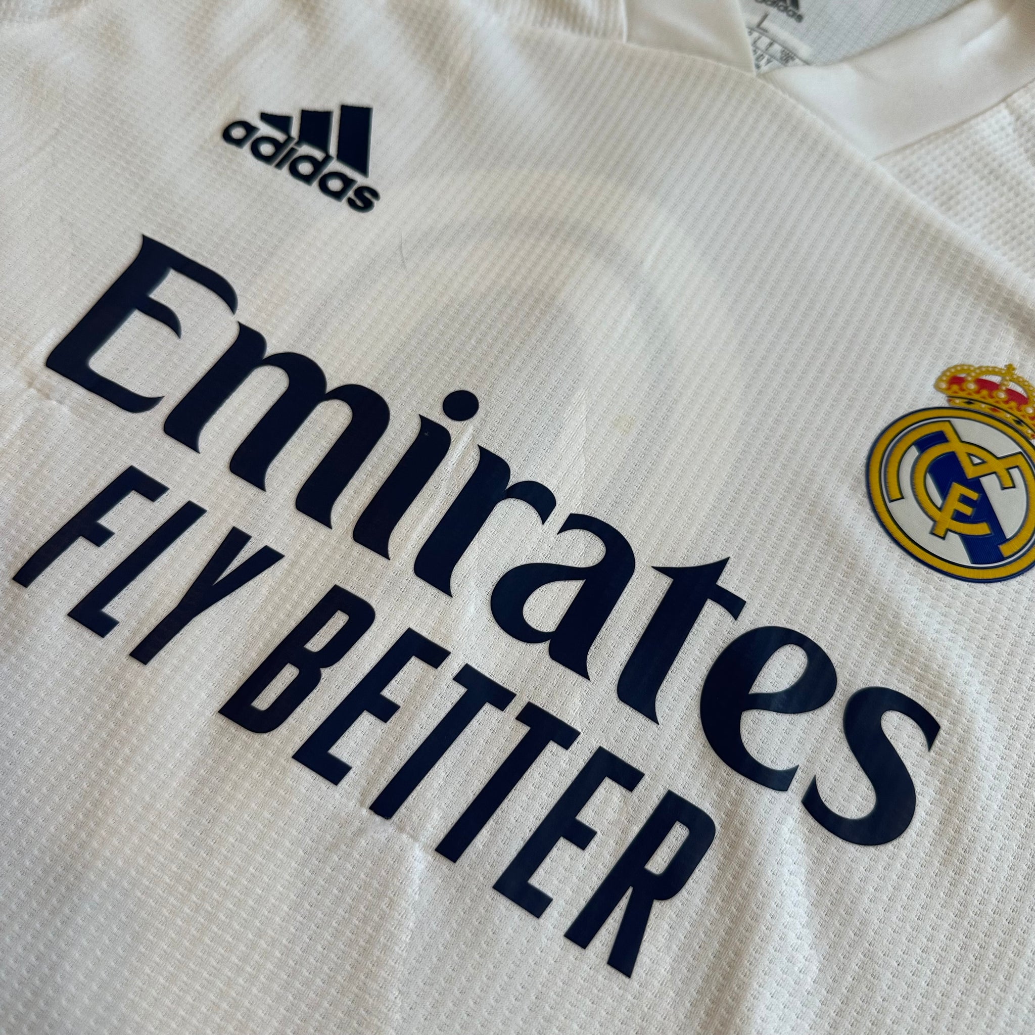 Adidas Real Madrid #9 Benzema 2020/21 Home Long-Sleeve Football Kit (L)