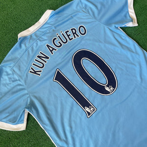 NIke Manchester City #10 Kun Aguero 2015/16 Home Football Kit (L)