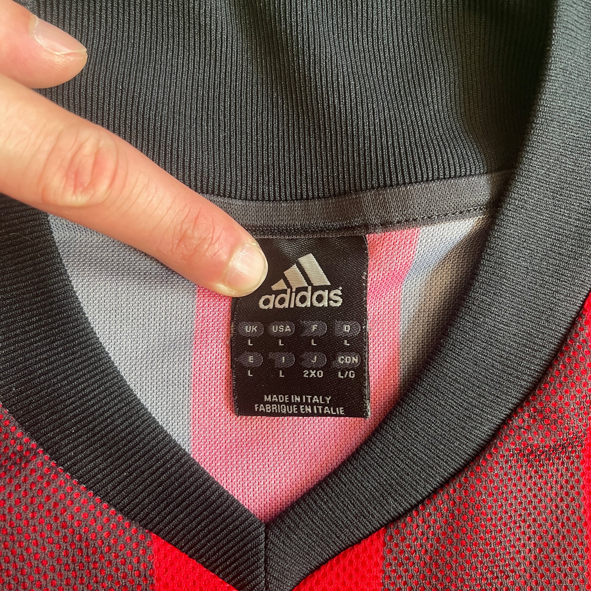 Vintage Adidas AC Milan 2002/03 Home Football Kit (L)