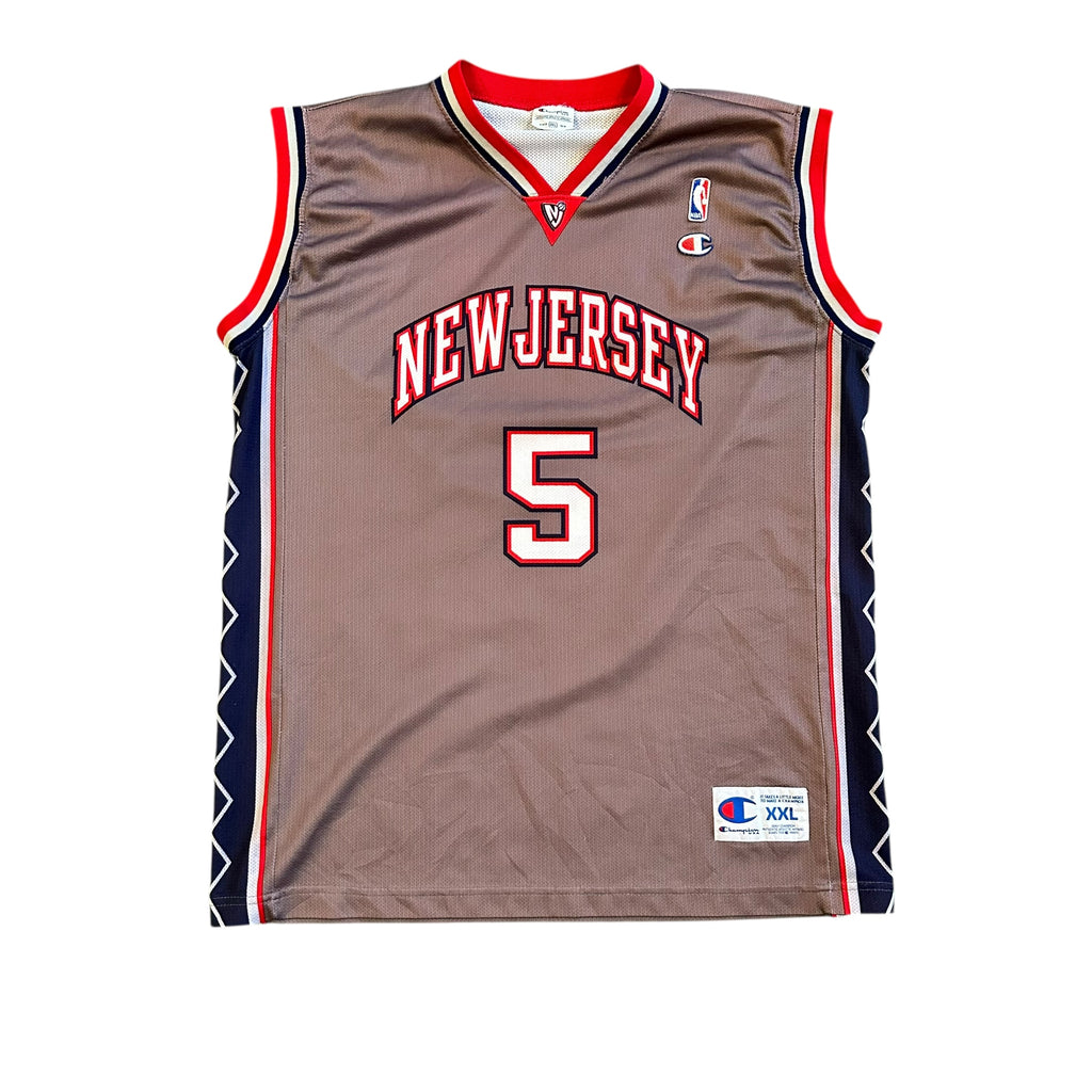 Vintage Champion New Jersey Nets #5 Kidd NBA Basketball Jersey (XXL)