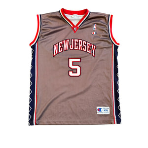 Vintage Champion New Jersey Nets #5 Kidd NBA Basketball Jersey (XXL)