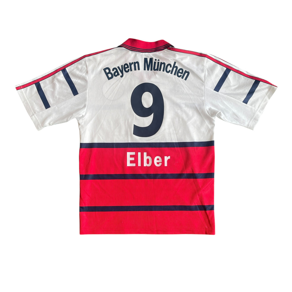 Vintage Adidas FC Bayern Munich #9 Elber 1998/00 Home Away Football Kit (S)