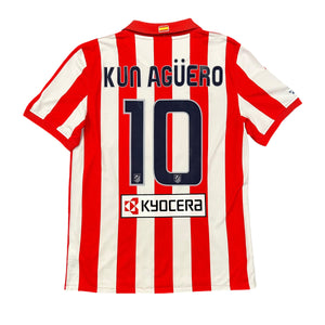 Vintage Nike Atletico Madrid #10 Kun Aguero 2009/10 Home Football Kit (M)