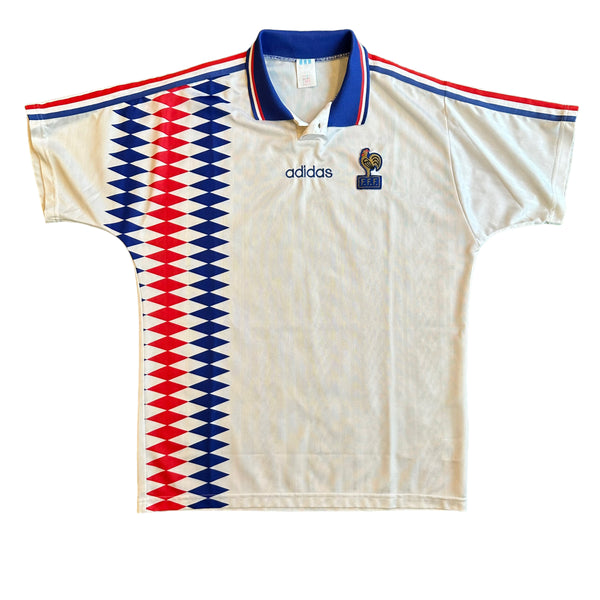 Vintage Adidas France 1994 Away Football Kit (L) – 2D Soccer