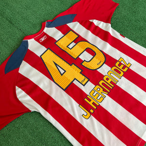 Vintage Reebok Chivas De Guadalajara #45 J. Hernandez 2006/07 Home Football Kit (S)