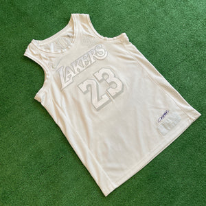 Nike LA Lakers LeBron James MVP Swingman White NBA Jersey (M)