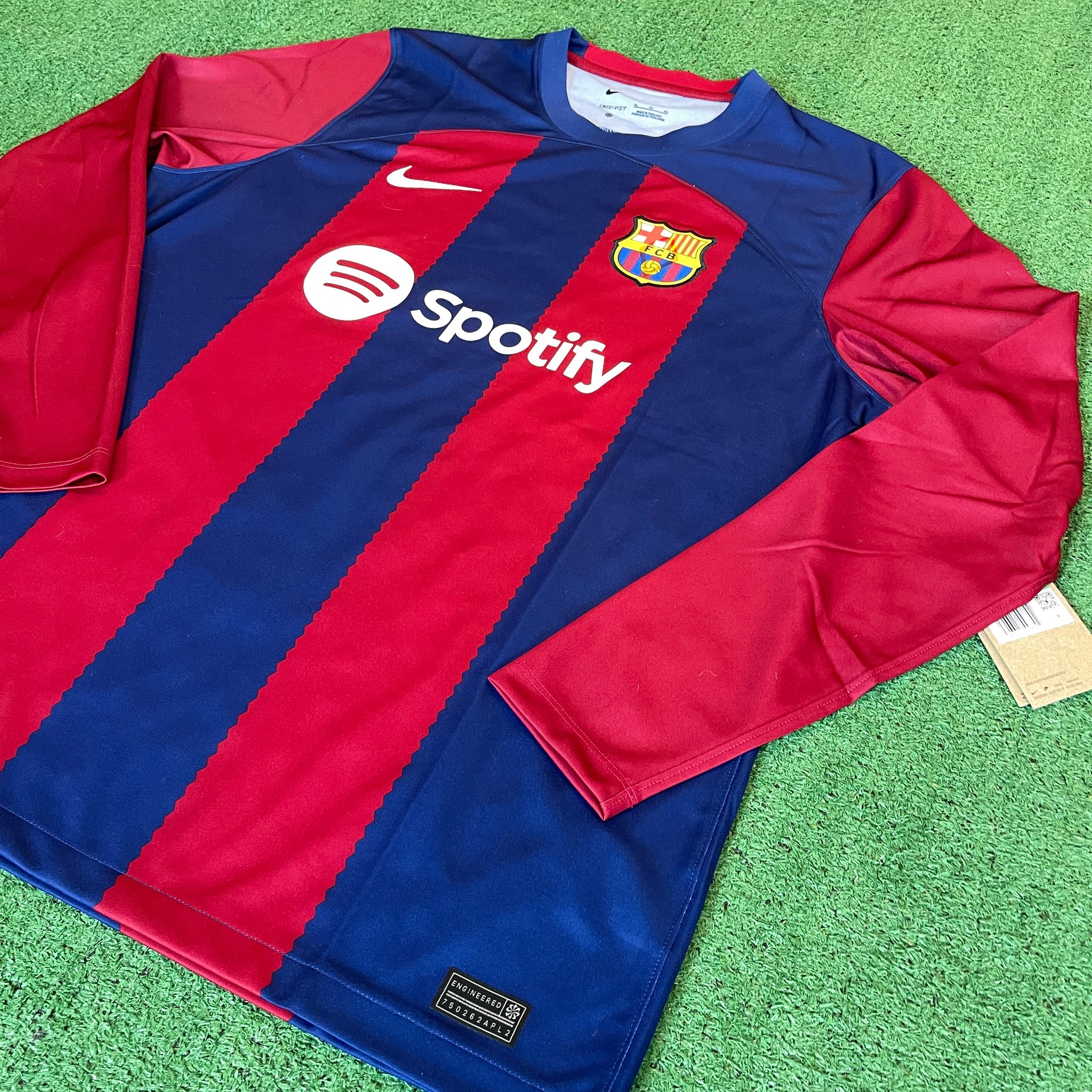 Nike FC Barcelona #27 Lamine Yamal 2023/2024 Home Football Kit (XL)