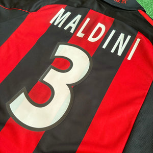 Vintage Adidas AC Milan #3 Maldini 2000/02 Home Football Kit (XL)