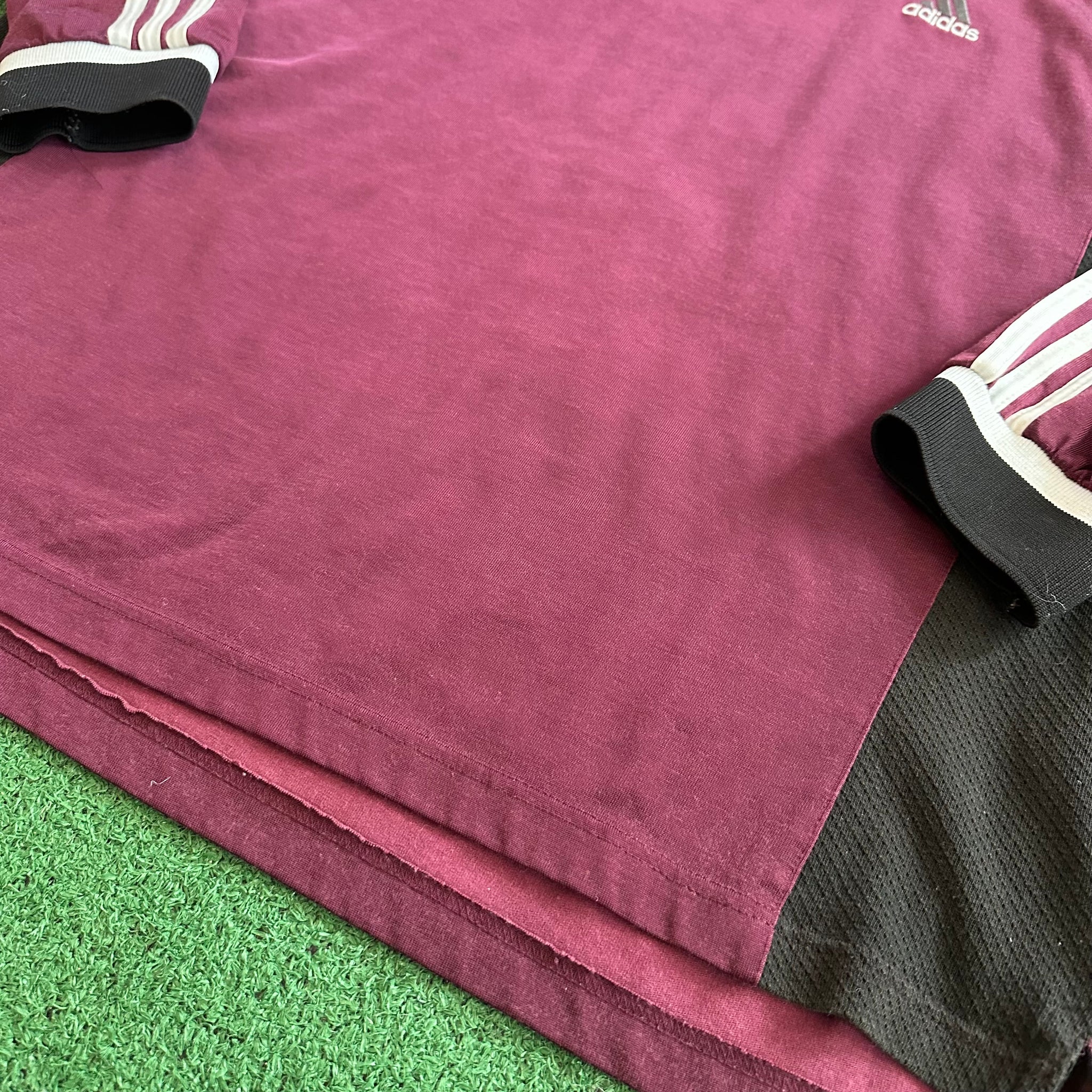 Vintage Adidas 90s Athleisure Maroon Long Sleeve Jersey Shirt (L)