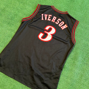 Vintage Champion Philadelphia 76ers #3 Iverson NBA Basketball Jersey (XL)