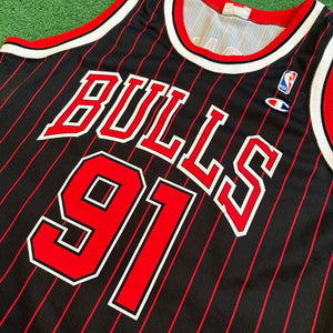 Vintage Champion Chicago Bulls #91 Rodman NBA Basketball Jersey (M)