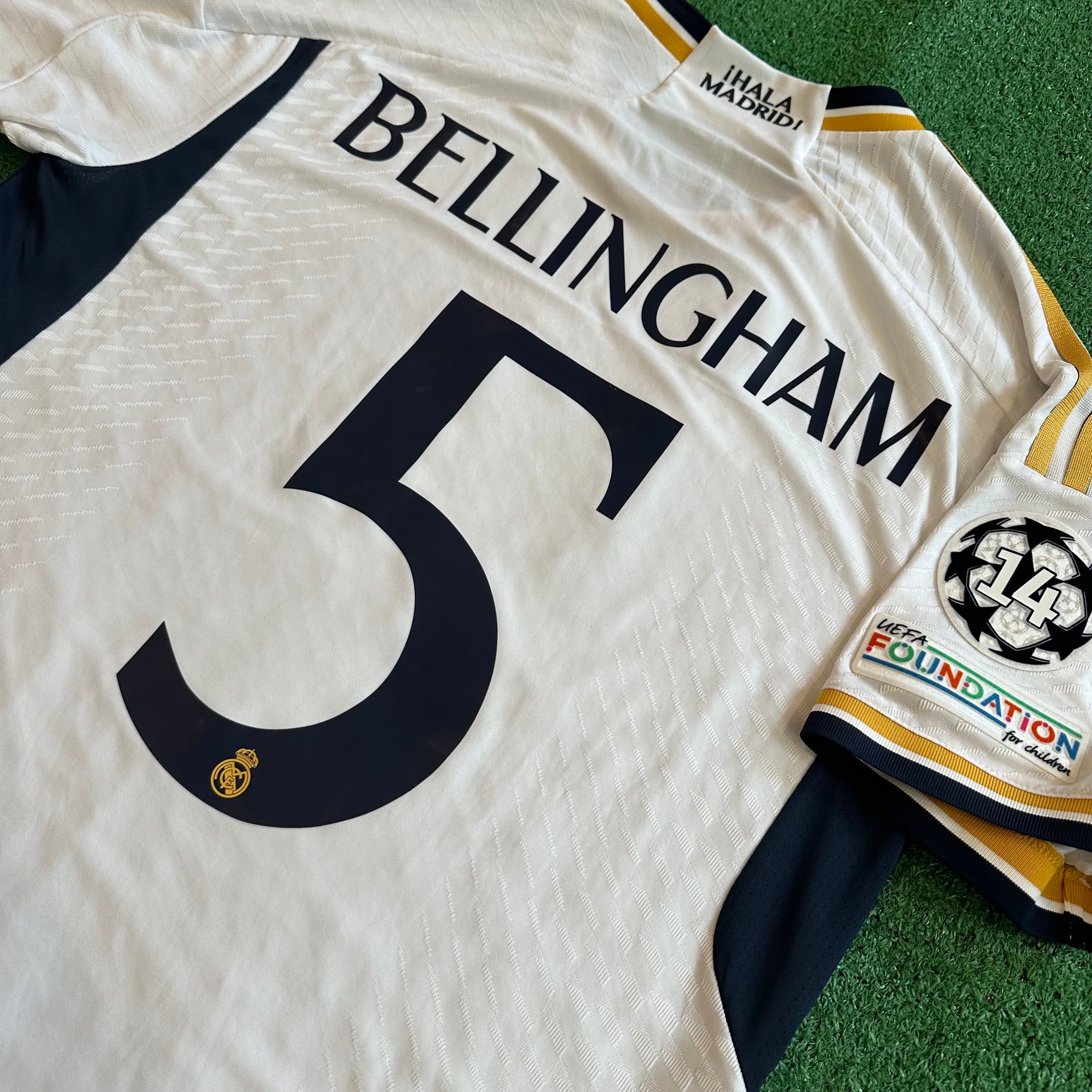Adidas Real Madrid #5 Bellingham 2023/24 Home Authentic Football Kit (L)