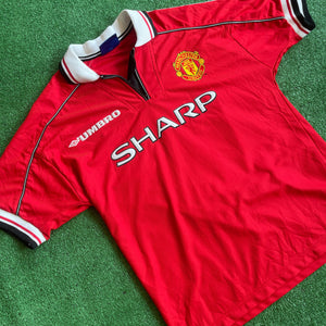 Vintage Umbro Manchester United #7 Beckham 1998/00 Home Football Kit (M)